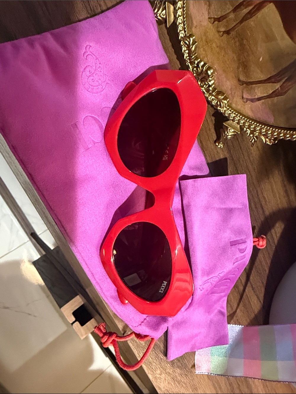 Emilio Pucci Red Sunglasses